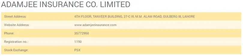 Verification Adamjee Insurance Company Limited